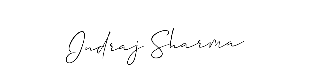 Make a beautiful signature design for name Indraj Sharma. With this signature (Allison_Script) style, you can create a handwritten signature for free. Indraj Sharma signature style 2 images and pictures png