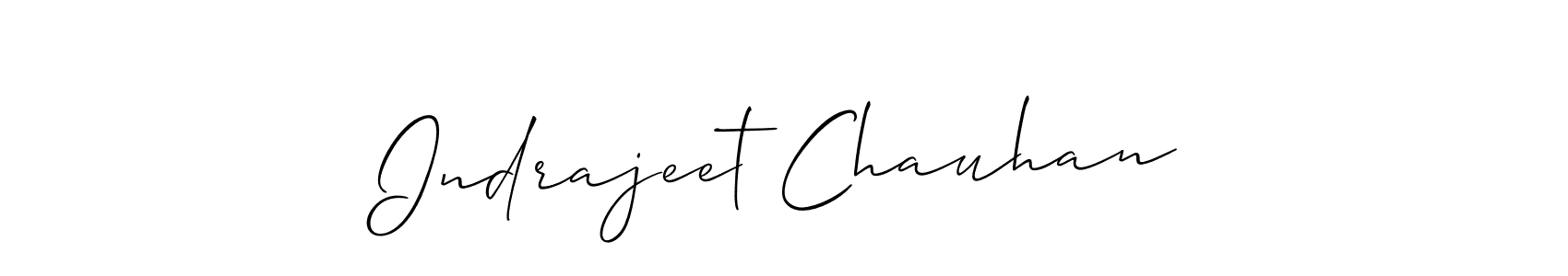 How to make Indrajeet Chauhan name signature. Use Allison_Script style for creating short signs online. This is the latest handwritten sign. Indrajeet Chauhan signature style 2 images and pictures png