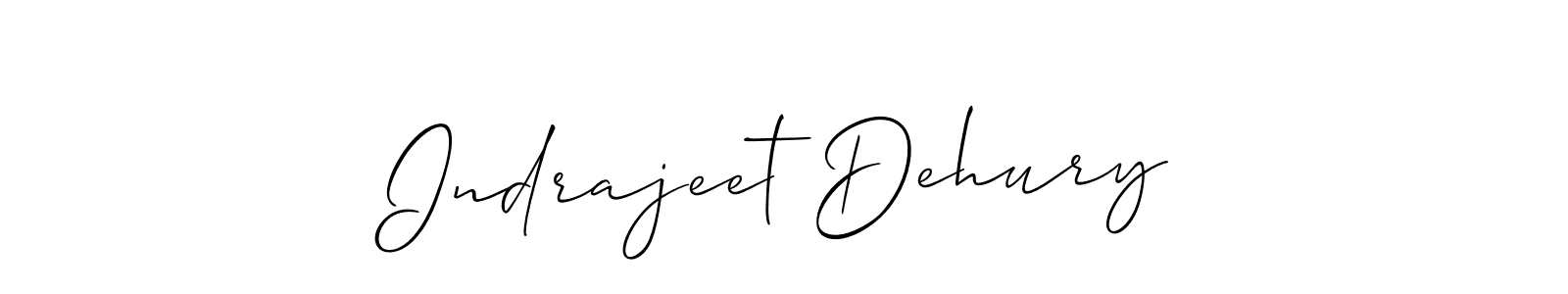 How to make Indrajeet Dehury signature? Allison_Script is a professional autograph style. Create handwritten signature for Indrajeet Dehury name. Indrajeet Dehury signature style 2 images and pictures png