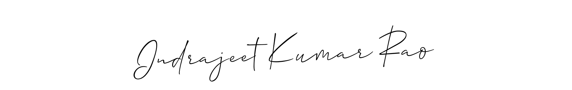 The best way (Allison_Script) to make a short signature is to pick only two or three words in your name. The name Indrajeet Kumar Rao include a total of six letters. For converting this name. Indrajeet Kumar Rao signature style 2 images and pictures png