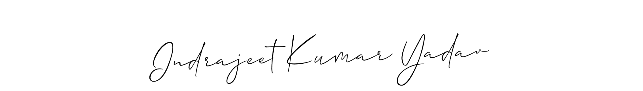 Allison_Script is a professional signature style that is perfect for those who want to add a touch of class to their signature. It is also a great choice for those who want to make their signature more unique. Get Indrajeet Kumar Yadav name to fancy signature for free. Indrajeet Kumar Yadav signature style 2 images and pictures png