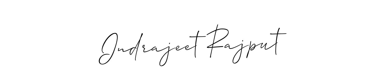 How to make Indrajeet Rajput name signature. Use Allison_Script style for creating short signs online. This is the latest handwritten sign. Indrajeet Rajput signature style 2 images and pictures png