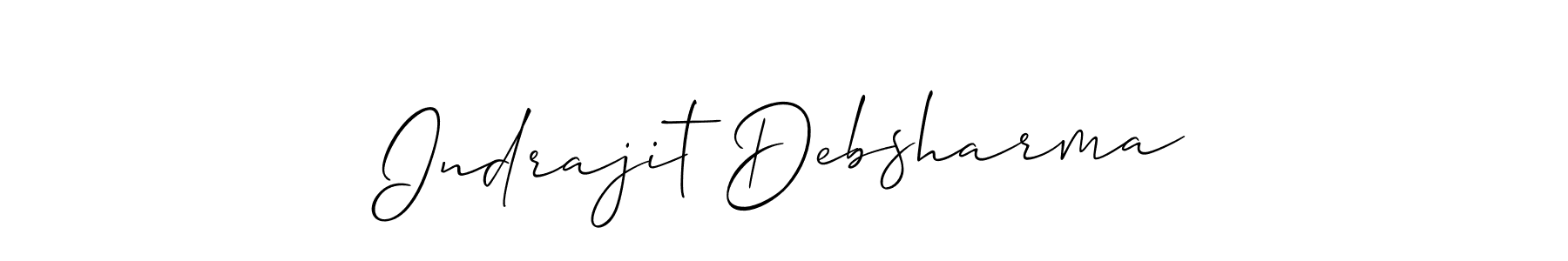 Make a beautiful signature design for name Indrajit Debsharma. With this signature (Allison_Script) style, you can create a handwritten signature for free. Indrajit Debsharma signature style 2 images and pictures png