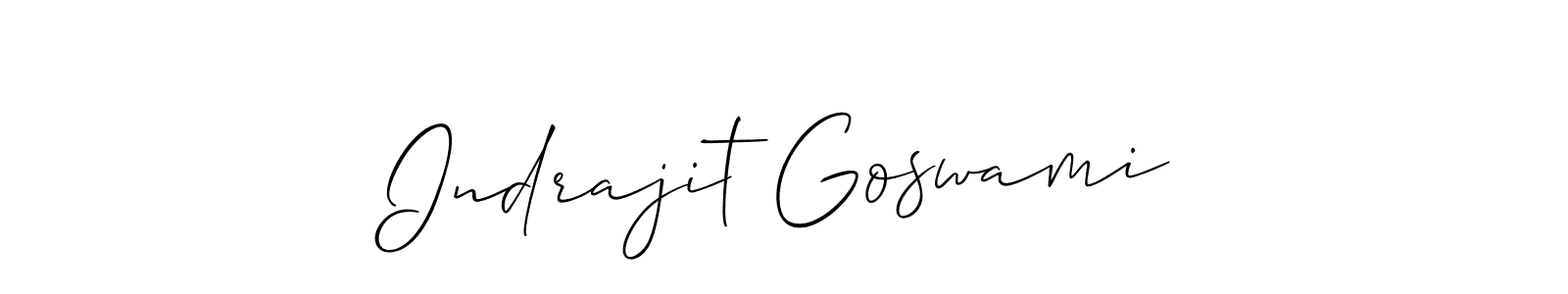 Create a beautiful signature design for name Indrajit Goswami. With this signature (Allison_Script) fonts, you can make a handwritten signature for free. Indrajit Goswami signature style 2 images and pictures png