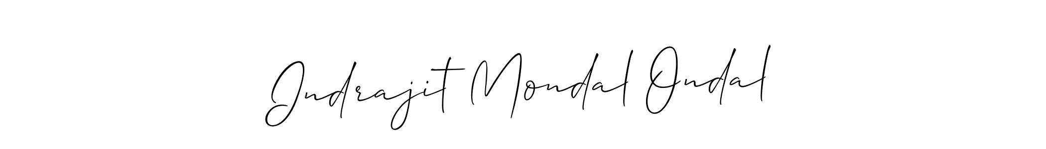 Design your own signature with our free online signature maker. With this signature software, you can create a handwritten (Allison_Script) signature for name Indrajit Mondal Ondal. Indrajit Mondal Ondal signature style 2 images and pictures png