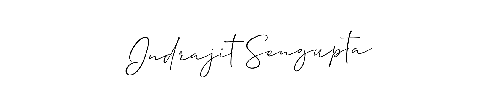 Use a signature maker to create a handwritten signature online. With this signature software, you can design (Allison_Script) your own signature for name Indrajit Sengupta. Indrajit Sengupta signature style 2 images and pictures png