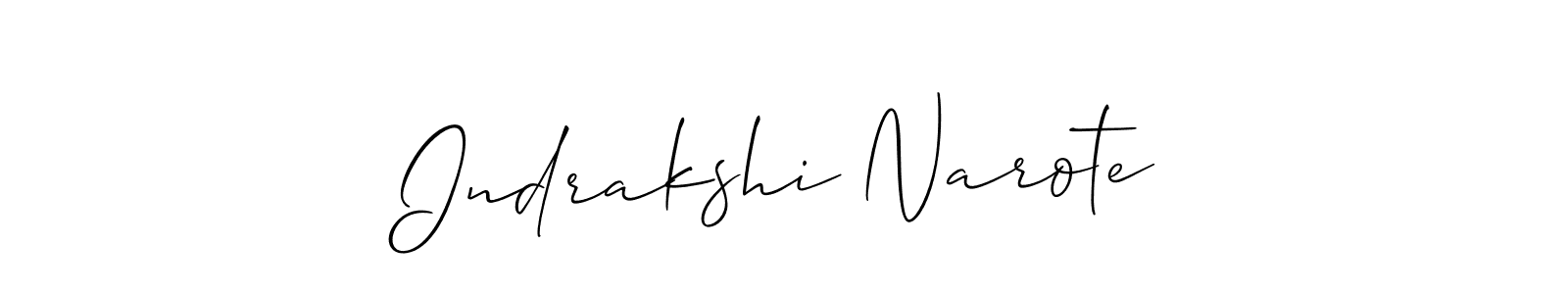 Also we have Indrakshi Narote name is the best signature style. Create professional handwritten signature collection using Allison_Script autograph style. Indrakshi Narote signature style 2 images and pictures png