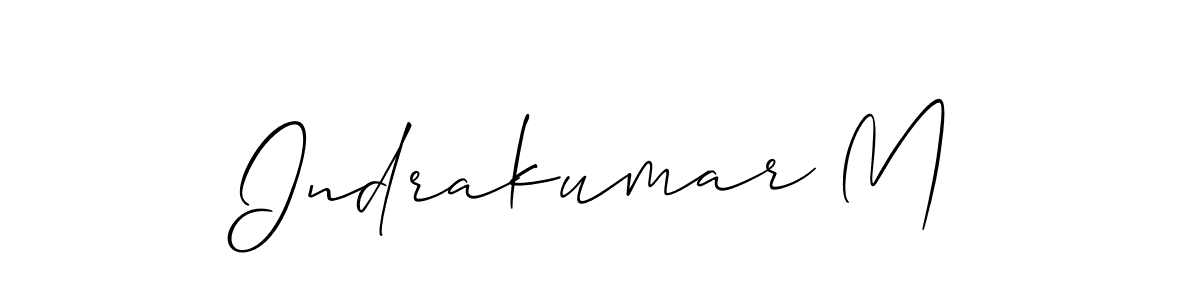 Make a beautiful signature design for name Indrakumar M. With this signature (Allison_Script) style, you can create a handwritten signature for free. Indrakumar M signature style 2 images and pictures png