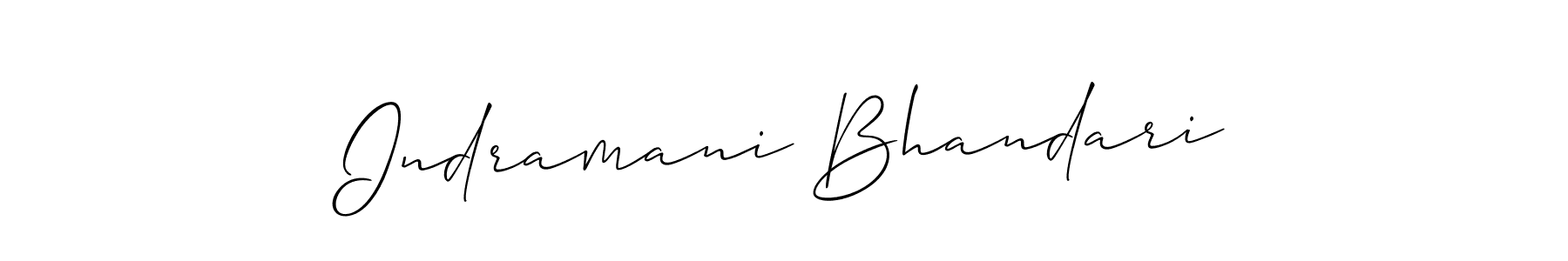Use a signature maker to create a handwritten signature online. With this signature software, you can design (Allison_Script) your own signature for name Indramani Bhandari. Indramani Bhandari signature style 2 images and pictures png