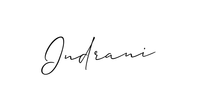 Also we have Indrani name is the best signature style. Create professional handwritten signature collection using Allison_Script autograph style. Indrani signature style 2 images and pictures png