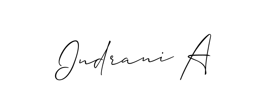 if you are searching for the best signature style for your name Indrani A. so please give up your signature search. here we have designed multiple signature styles  using Allison_Script. Indrani A signature style 2 images and pictures png
