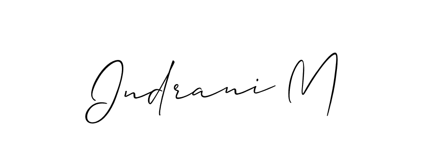 Create a beautiful signature design for name Indrani M. With this signature (Allison_Script) fonts, you can make a handwritten signature for free. Indrani M signature style 2 images and pictures png