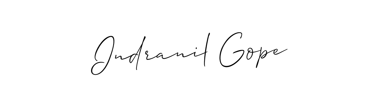 This is the best signature style for the Indranil Gope name. Also you like these signature font (Allison_Script). Mix name signature. Indranil Gope signature style 2 images and pictures png