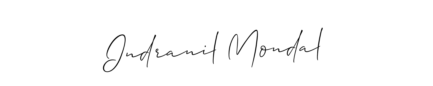 Make a short Indranil Mondal signature style. Manage your documents anywhere anytime using Allison_Script. Create and add eSignatures, submit forms, share and send files easily. Indranil Mondal signature style 2 images and pictures png