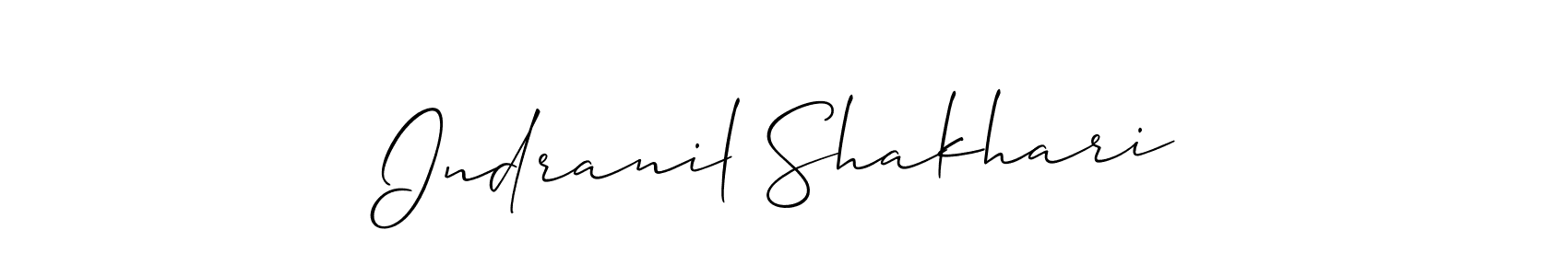 Make a beautiful signature design for name Indranil Shakhari. With this signature (Allison_Script) style, you can create a handwritten signature for free. Indranil Shakhari signature style 2 images and pictures png