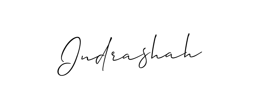 How to make Indrashah signature? Allison_Script is a professional autograph style. Create handwritten signature for Indrashah name. Indrashah signature style 2 images and pictures png