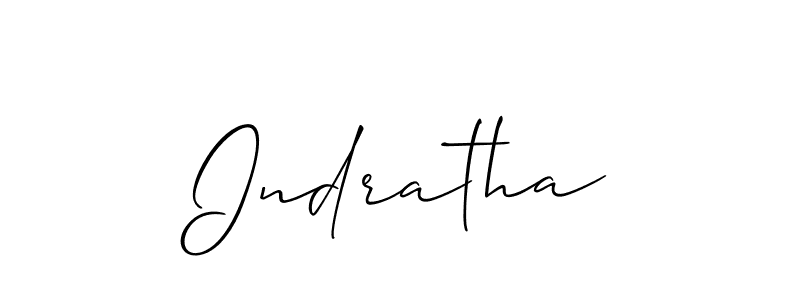 Use a signature maker to create a handwritten signature online. With this signature software, you can design (Allison_Script) your own signature for name Indratha. Indratha signature style 2 images and pictures png