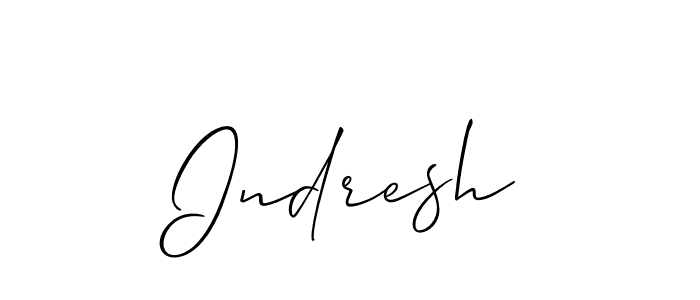 Allison_Script is a professional signature style that is perfect for those who want to add a touch of class to their signature. It is also a great choice for those who want to make their signature more unique. Get Indresh name to fancy signature for free. Indresh signature style 2 images and pictures png