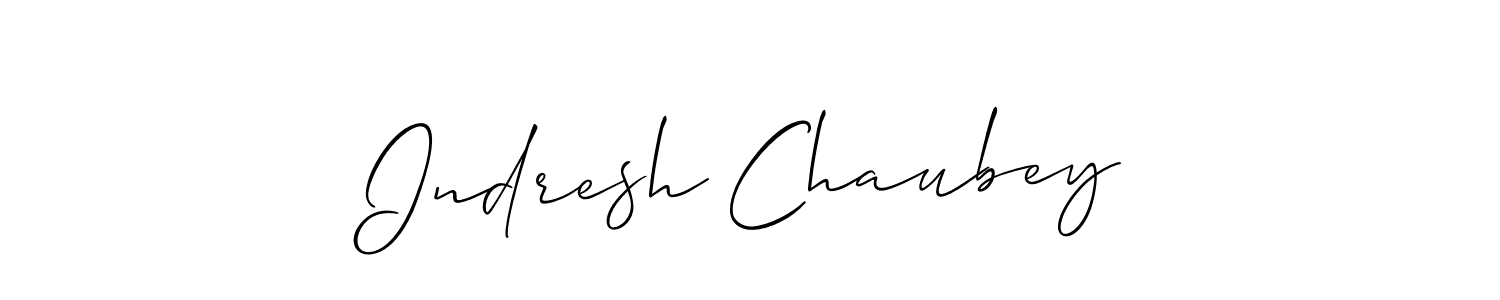 How to make Indresh Chaubey signature? Allison_Script is a professional autograph style. Create handwritten signature for Indresh Chaubey name. Indresh Chaubey signature style 2 images and pictures png