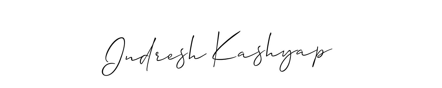 How to make Indresh Kashyap name signature. Use Allison_Script style for creating short signs online. This is the latest handwritten sign. Indresh Kashyap signature style 2 images and pictures png