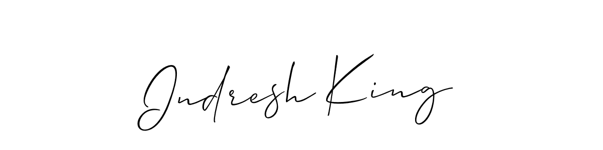 Use a signature maker to create a handwritten signature online. With this signature software, you can design (Allison_Script) your own signature for name Indresh King. Indresh King signature style 2 images and pictures png