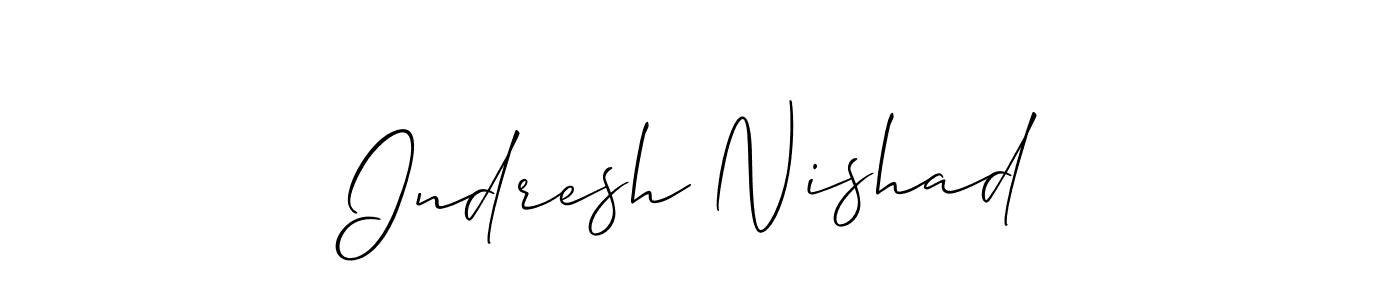 Indresh Nishad stylish signature style. Best Handwritten Sign (Allison_Script) for my name. Handwritten Signature Collection Ideas for my name Indresh Nishad. Indresh Nishad signature style 2 images and pictures png