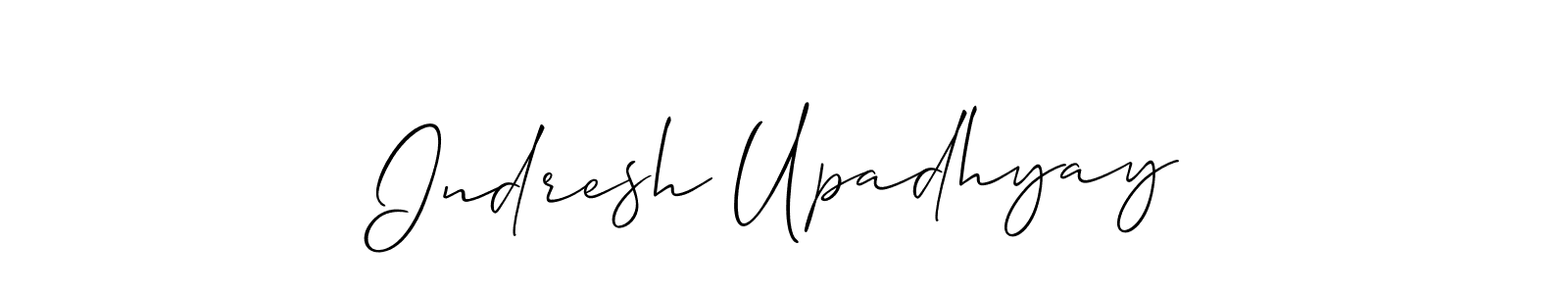 How to make Indresh Upadhyay name signature. Use Allison_Script style for creating short signs online. This is the latest handwritten sign. Indresh Upadhyay signature style 2 images and pictures png