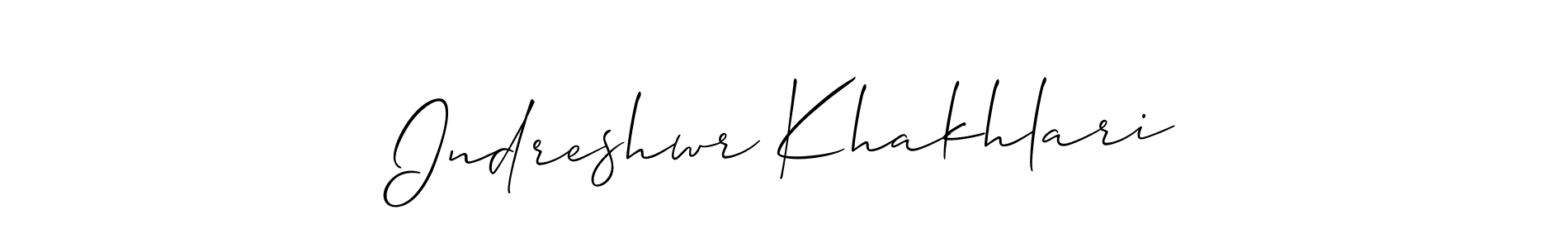 You should practise on your own different ways (Allison_Script) to write your name (Indreshwr Khakhlari) in signature. don't let someone else do it for you. Indreshwr Khakhlari signature style 2 images and pictures png