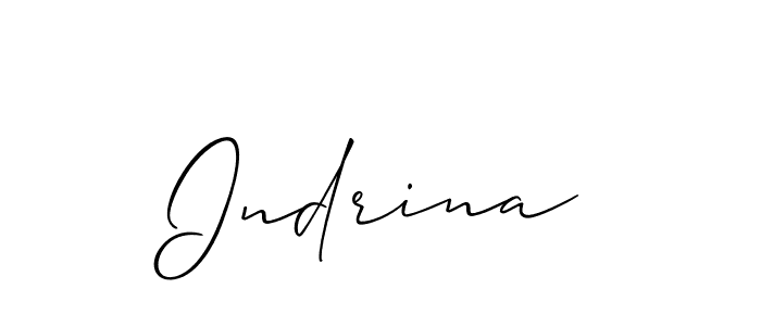 Design your own signature with our free online signature maker. With this signature software, you can create a handwritten (Allison_Script) signature for name Indrina. Indrina signature style 2 images and pictures png
