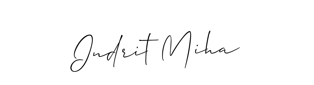It looks lik you need a new signature style for name Indrit Miha. Design unique handwritten (Allison_Script) signature with our free signature maker in just a few clicks. Indrit Miha signature style 2 images and pictures png