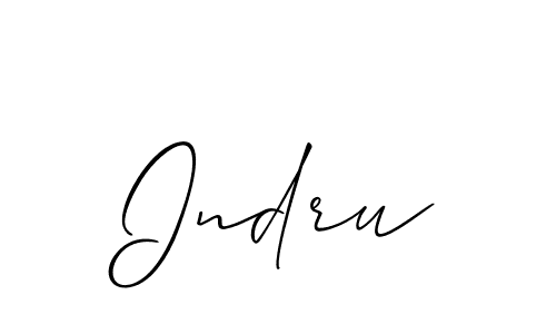 Design your own signature with our free online signature maker. With this signature software, you can create a handwritten (Allison_Script) signature for name Indru. Indru signature style 2 images and pictures png