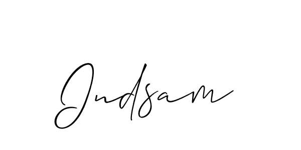 The best way (Allison_Script) to make a short signature is to pick only two or three words in your name. The name Indsam include a total of six letters. For converting this name. Indsam signature style 2 images and pictures png