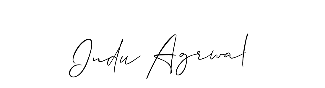 It looks lik you need a new signature style for name Indu Agrwal. Design unique handwritten (Allison_Script) signature with our free signature maker in just a few clicks. Indu Agrwal signature style 2 images and pictures png