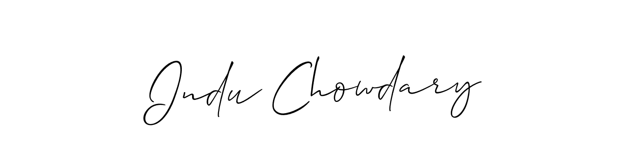 Best and Professional Signature Style for Indu Chowdary. Allison_Script Best Signature Style Collection. Indu Chowdary signature style 2 images and pictures png