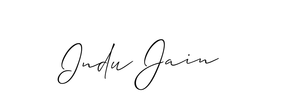 Best and Professional Signature Style for Indu Jain. Allison_Script Best Signature Style Collection. Indu Jain signature style 2 images and pictures png