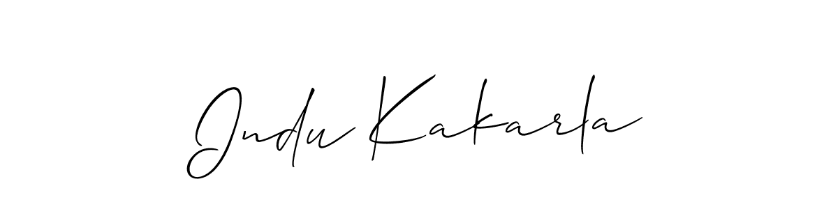 Design your own signature with our free online signature maker. With this signature software, you can create a handwritten (Allison_Script) signature for name Indu Kakarla. Indu Kakarla signature style 2 images and pictures png