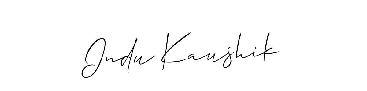 Also You can easily find your signature by using the search form. We will create Indu Kaushik name handwritten signature images for you free of cost using Allison_Script sign style. Indu Kaushik signature style 2 images and pictures png