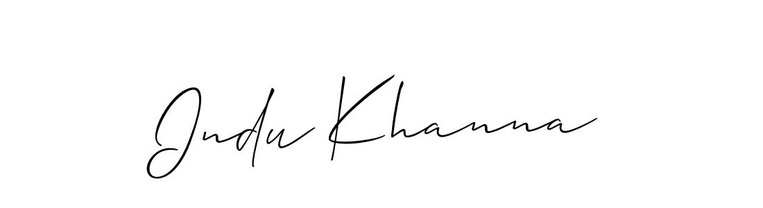 Create a beautiful signature design for name Indu Khanna. With this signature (Allison_Script) fonts, you can make a handwritten signature for free. Indu Khanna signature style 2 images and pictures png