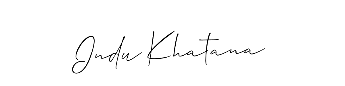 How to make Indu Khatana signature? Allison_Script is a professional autograph style. Create handwritten signature for Indu Khatana name. Indu Khatana signature style 2 images and pictures png