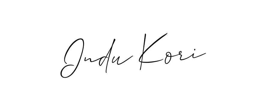 Also You can easily find your signature by using the search form. We will create Indu Kori name handwritten signature images for you free of cost using Allison_Script sign style. Indu Kori signature style 2 images and pictures png