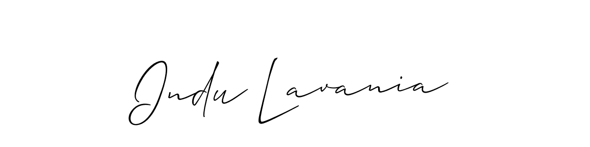 Allison_Script is a professional signature style that is perfect for those who want to add a touch of class to their signature. It is also a great choice for those who want to make their signature more unique. Get Indu Lavania name to fancy signature for free. Indu Lavania signature style 2 images and pictures png