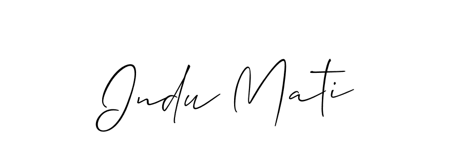 Also You can easily find your signature by using the search form. We will create Indu Mati name handwritten signature images for you free of cost using Allison_Script sign style. Indu Mati signature style 2 images and pictures png