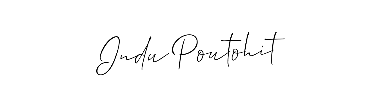 if you are searching for the best signature style for your name Indu Poutohit. so please give up your signature search. here we have designed multiple signature styles  using Allison_Script. Indu Poutohit signature style 2 images and pictures png