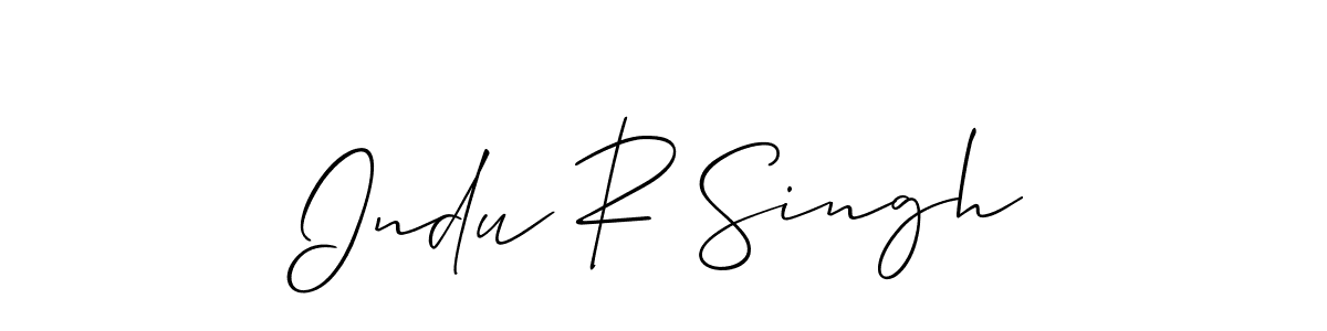 How to make Indu R Singh signature? Allison_Script is a professional autograph style. Create handwritten signature for Indu R Singh name. Indu R Singh signature style 2 images and pictures png
