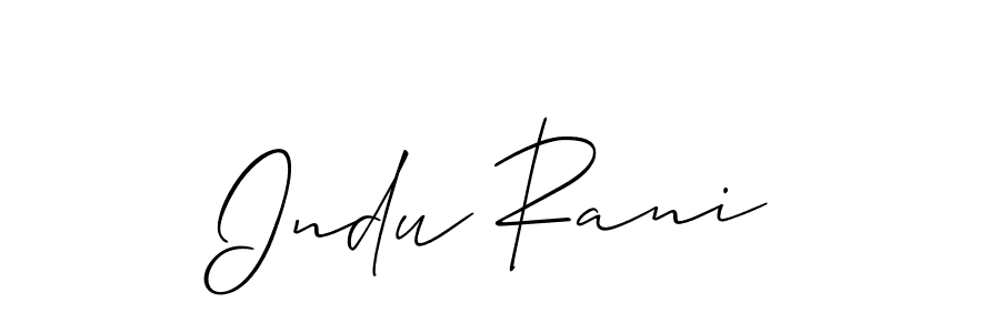 How to make Indu Rani name signature. Use Allison_Script style for creating short signs online. This is the latest handwritten sign. Indu Rani signature style 2 images and pictures png