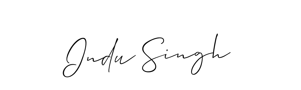 Make a beautiful signature design for name Indu Singh. With this signature (Allison_Script) style, you can create a handwritten signature for free. Indu Singh signature style 2 images and pictures png