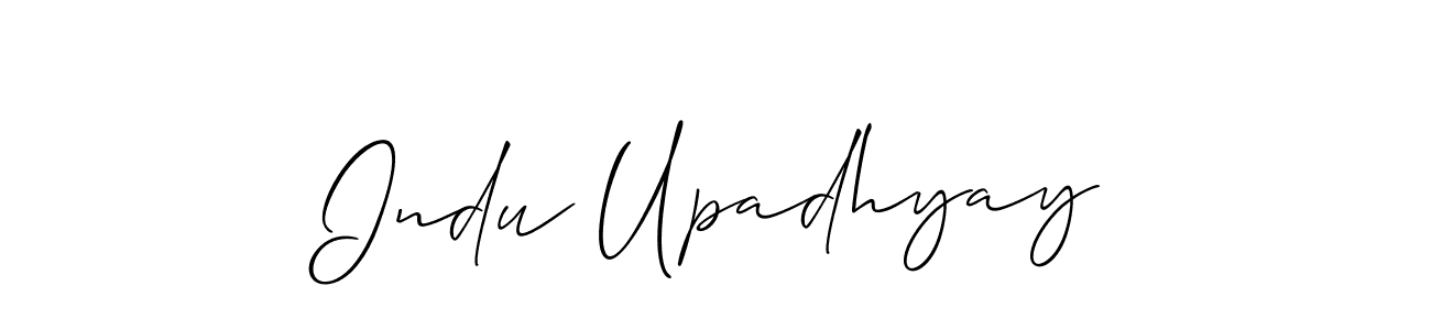 It looks lik you need a new signature style for name Indu Upadhyay. Design unique handwritten (Allison_Script) signature with our free signature maker in just a few clicks. Indu Upadhyay signature style 2 images and pictures png