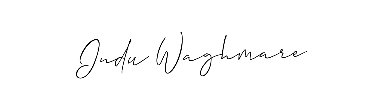 How to make Indu Waghmare name signature. Use Allison_Script style for creating short signs online. This is the latest handwritten sign. Indu Waghmare signature style 2 images and pictures png