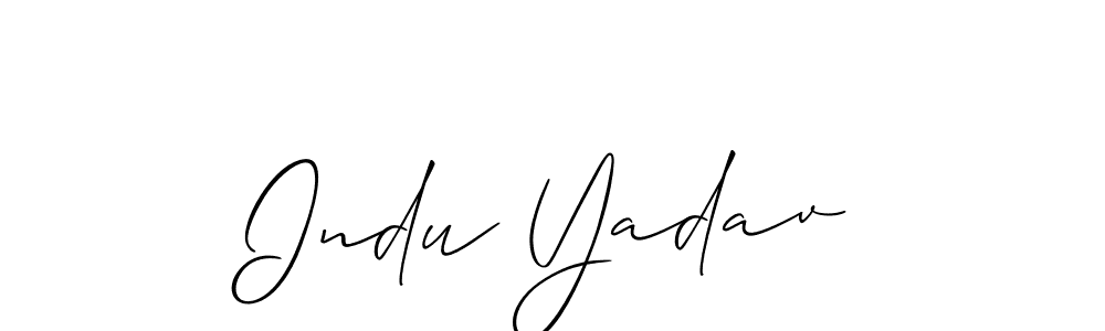 This is the best signature style for the Indu Yadav name. Also you like these signature font (Allison_Script). Mix name signature. Indu Yadav signature style 2 images and pictures png