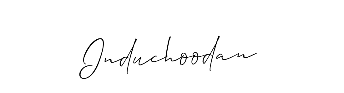 The best way (Allison_Script) to make a short signature is to pick only two or three words in your name. The name Induchoodan include a total of six letters. For converting this name. Induchoodan signature style 2 images and pictures png